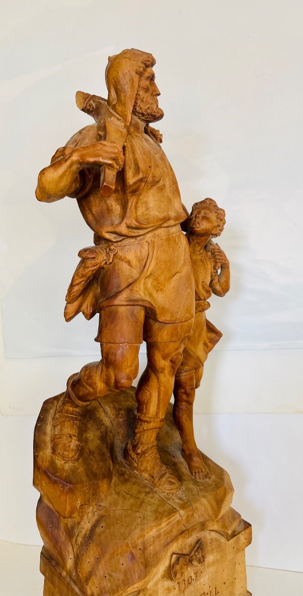 Guillaume Tell En Bois Sculpté -photo-6